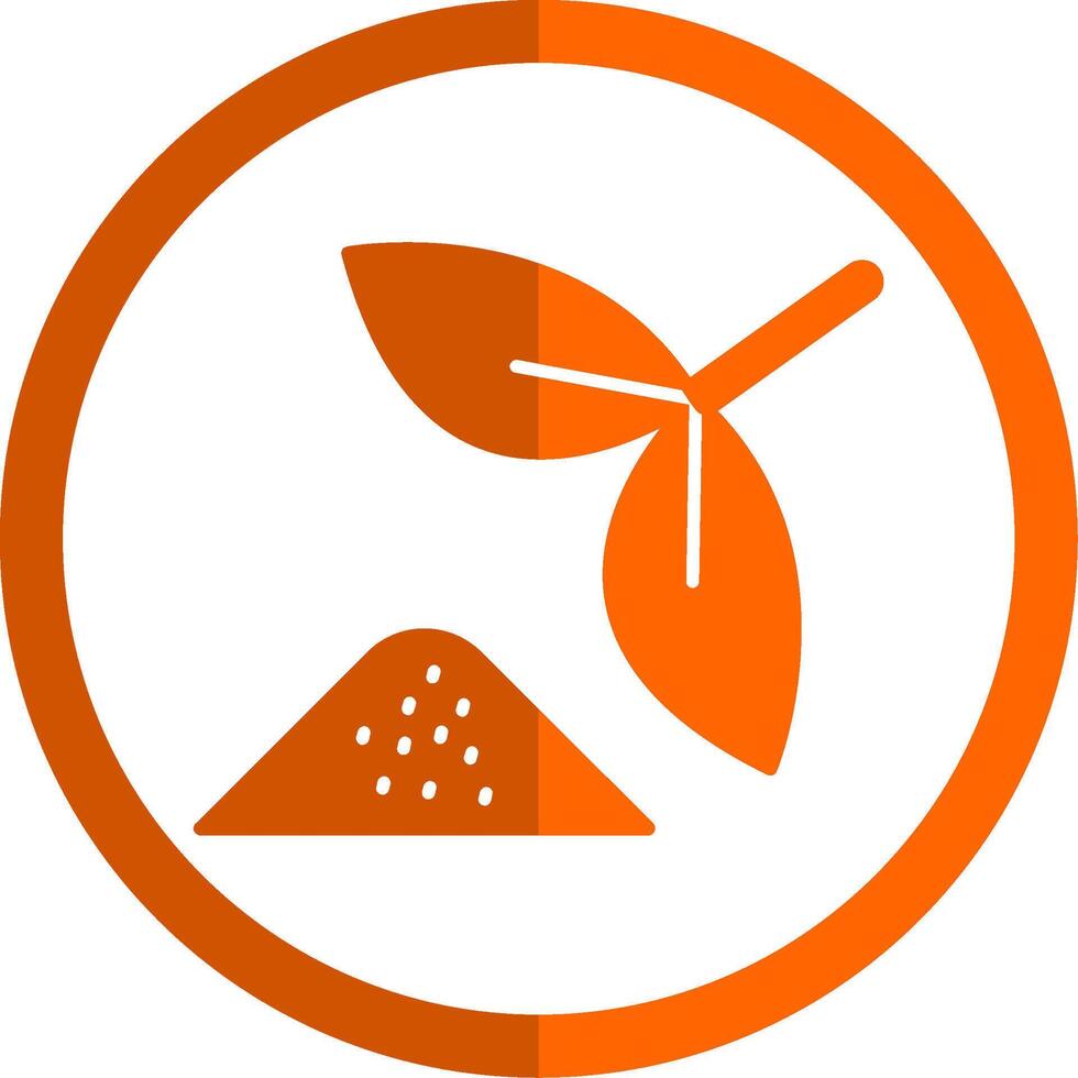 Herbal Glyph Orange Circle Icon vector