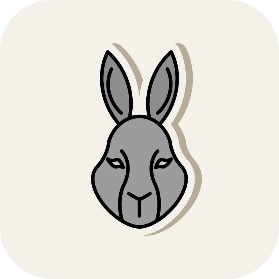 Rabbit Line Filled White Shadow Icon vector