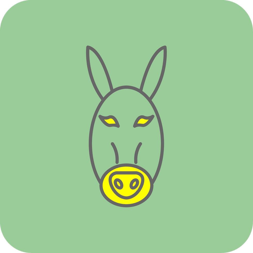 Donkey Filled Yellow Icon vector