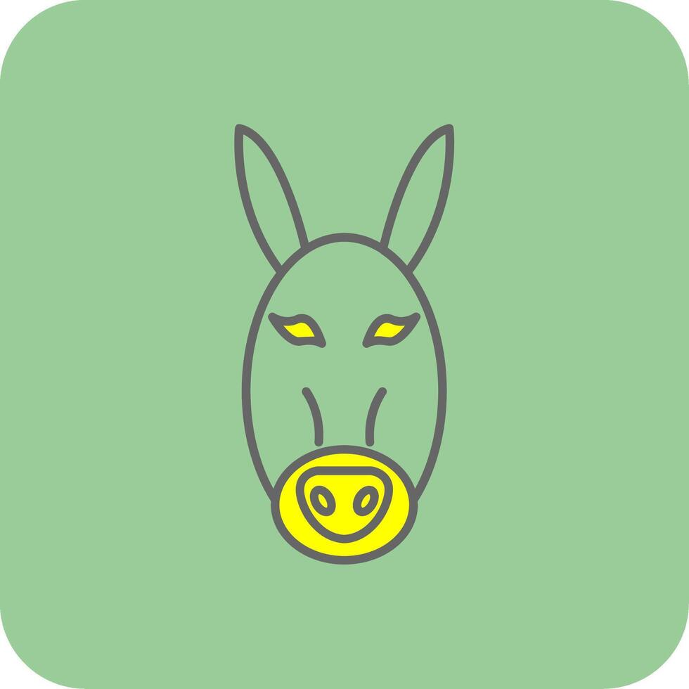 Donkey Filled Yellow Icon vector