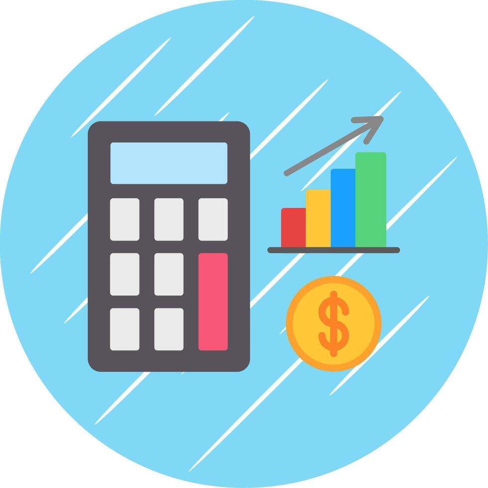 Accounting Flat Blue Circle Icon vector