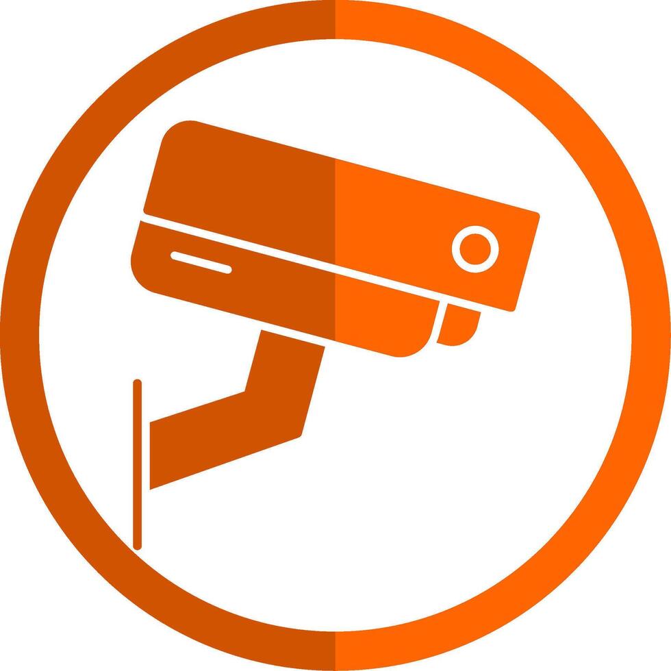 Security Camera Glyph Orange Circle Icon vector