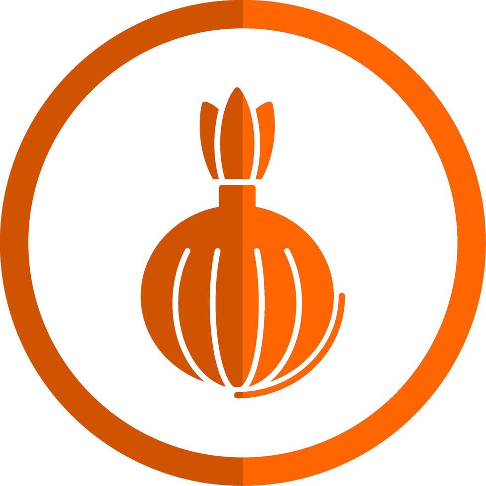 Onion Glyph Orange Circle Icon vector