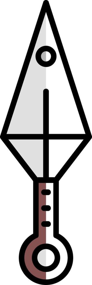 Kunai Filled Half Cut Icon vector