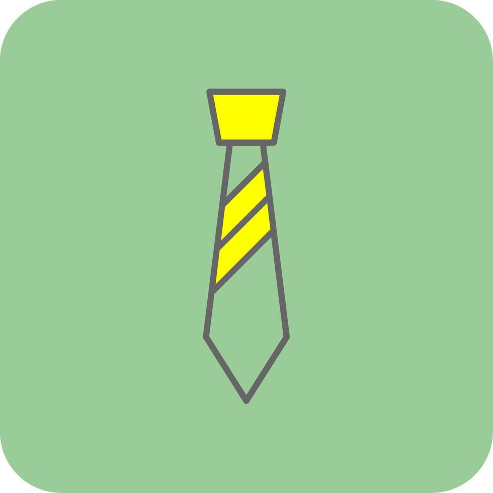 Tie Filled Yellow Icon vector