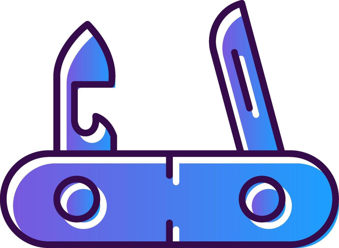 Swiss Knife Gradient Filled Icon vector