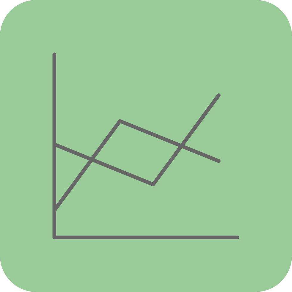 Line Chart Filled Yellow Icon vector