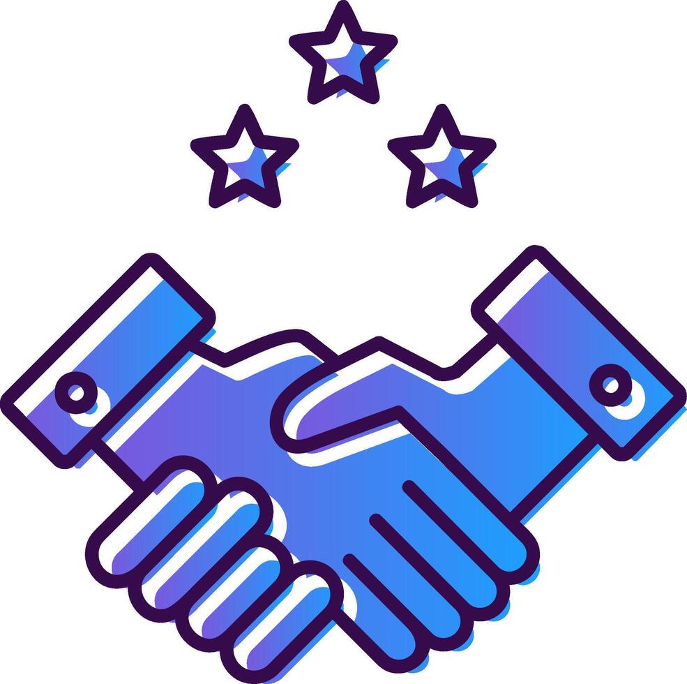 Partnership Handshake Gradient Filled Icon vector