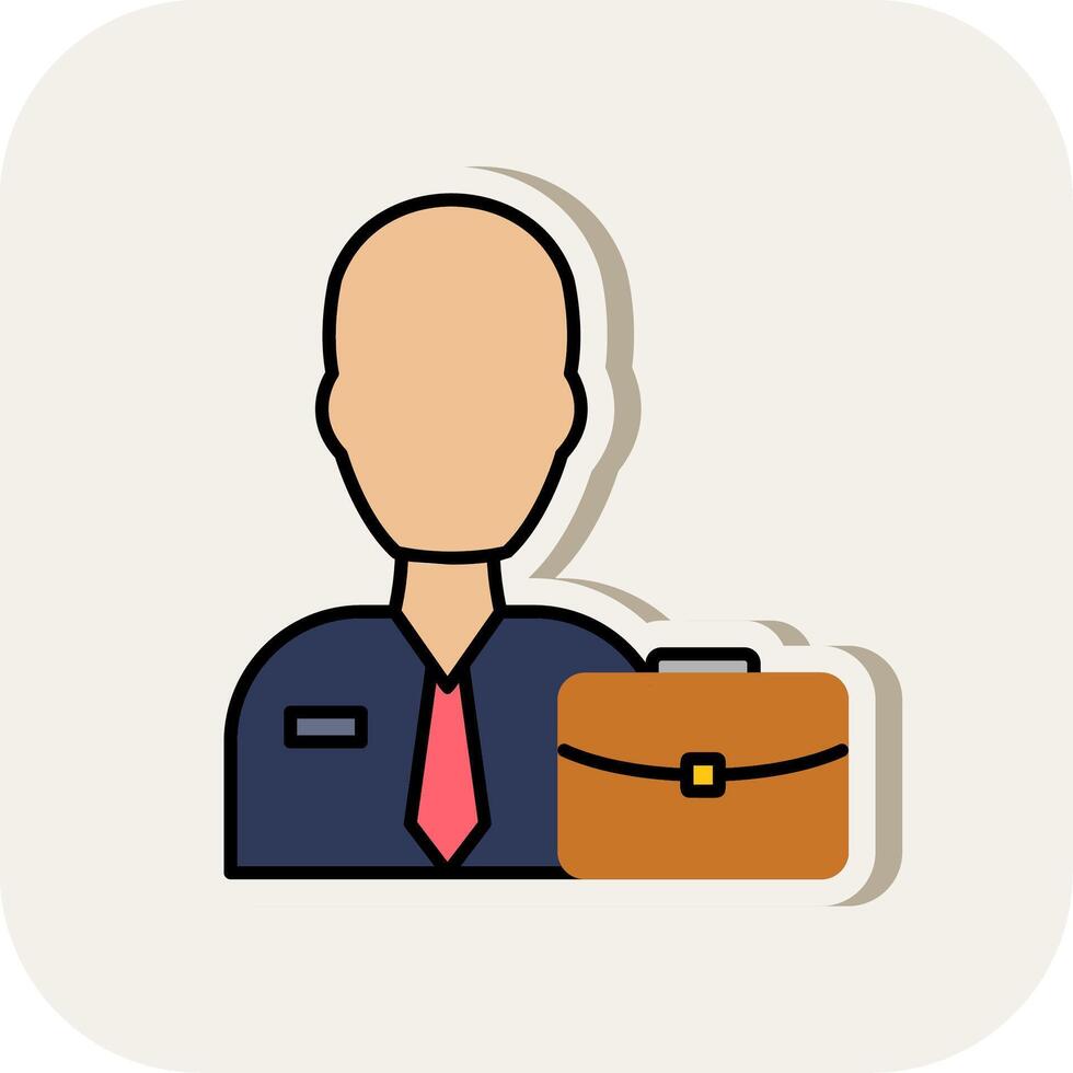 Manager Line Filled White Shadow Icon vector
