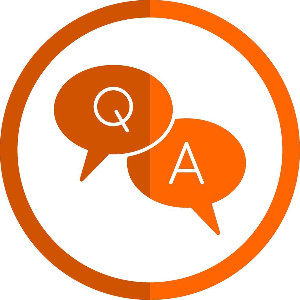 Question And Answer Glyph Orange Circle Icon vector