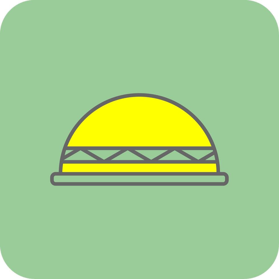 Bosu Ball Filled Yellow Icon vector