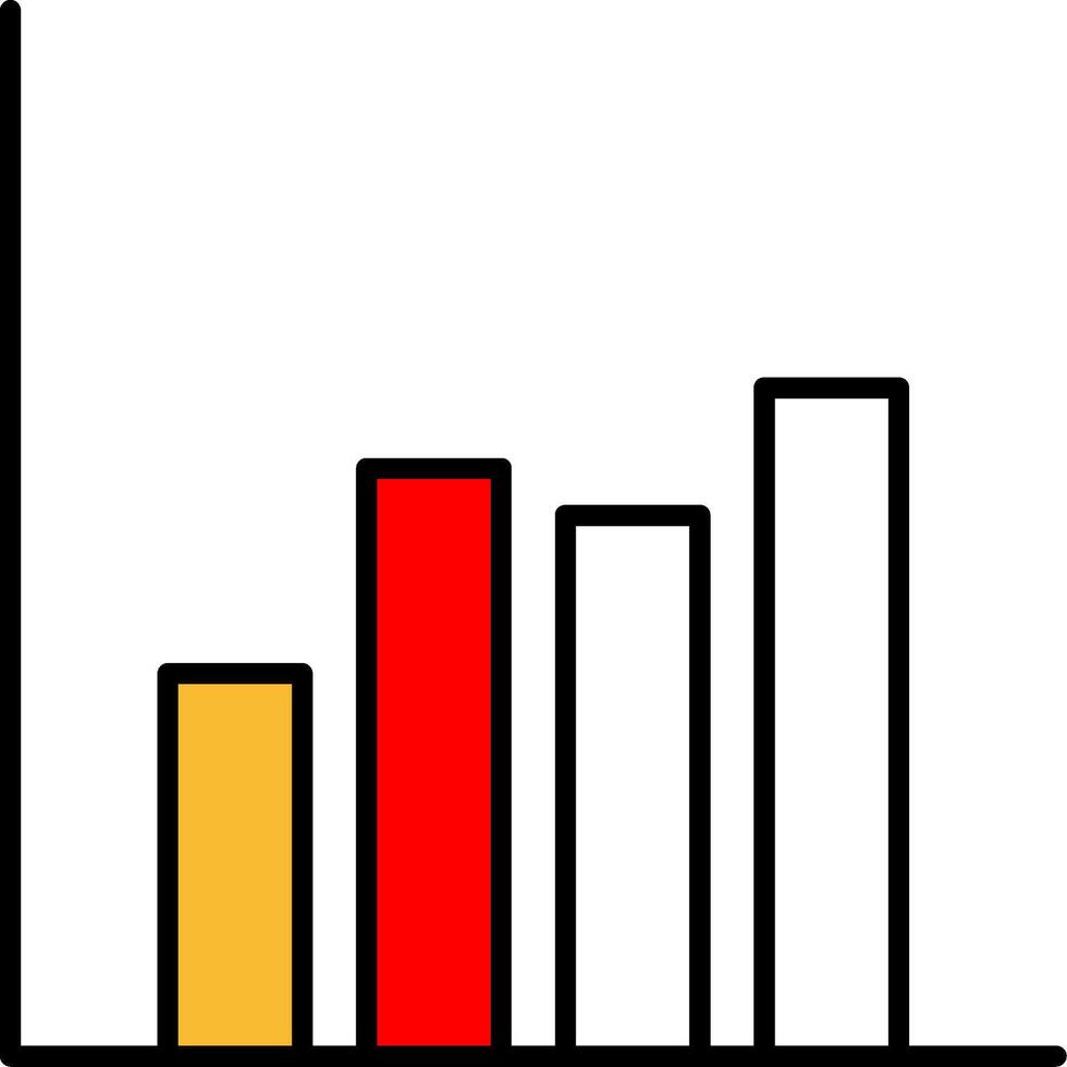 Bar Chart Filled Half Cut Icon vector