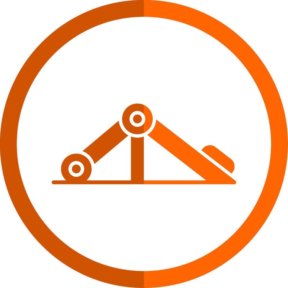 Press Simulator Glyph Orange Circle Icon vector