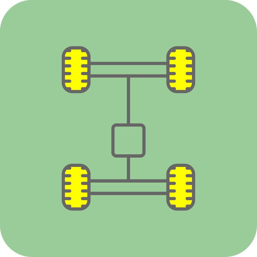 Axletree Filled Yellow Icon vector