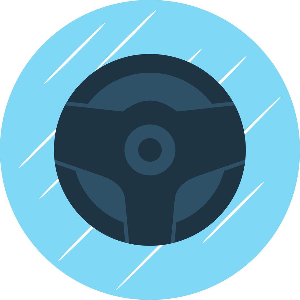 Steering Wheel Flat Blue Circle Icon vector