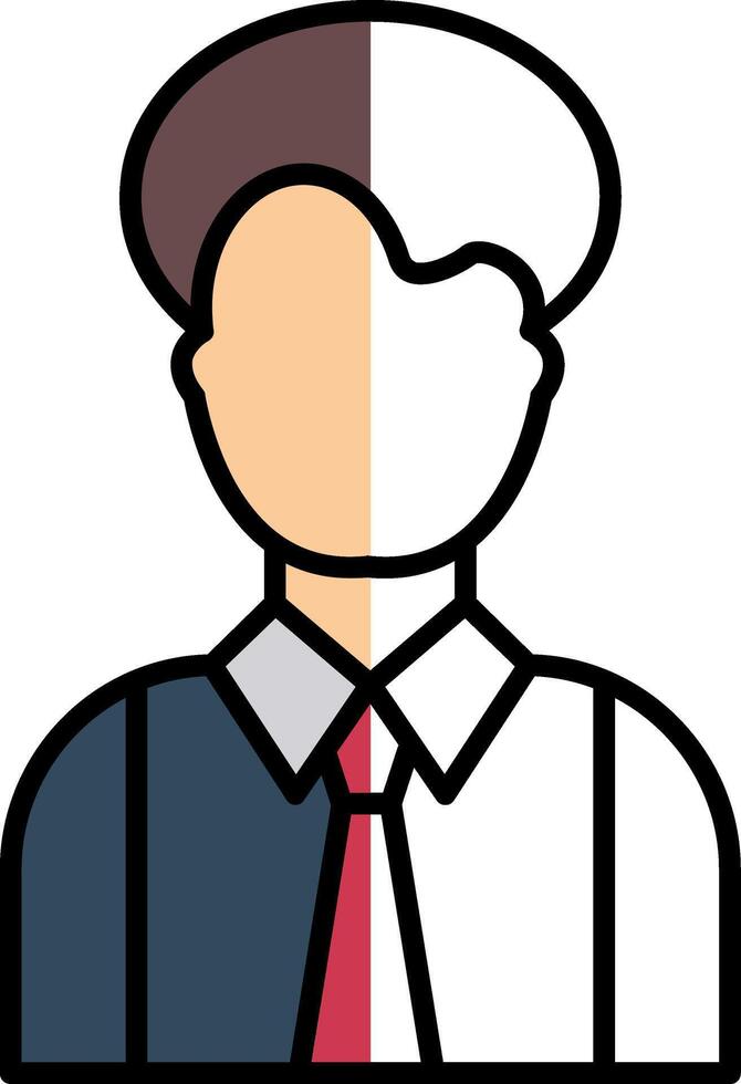 Person Filled Half Cut Icon vector