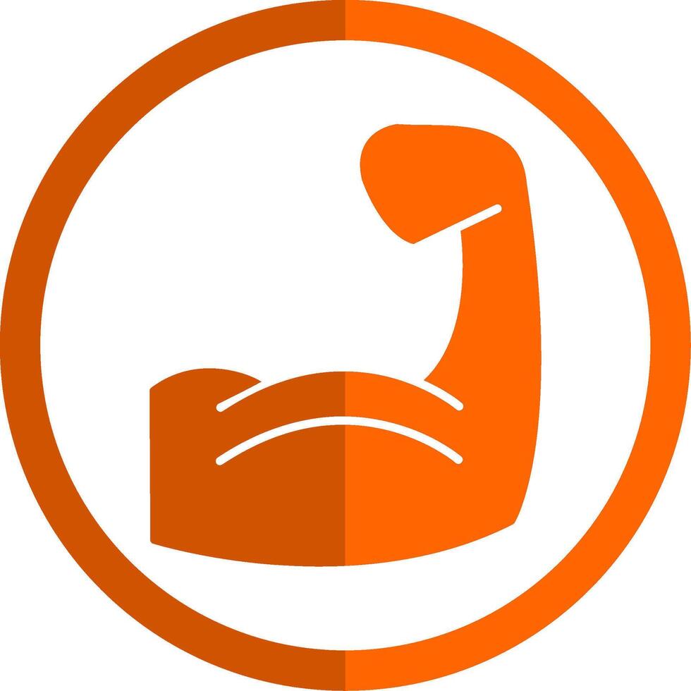 Muscle Glyph Orange Circle Icon vector