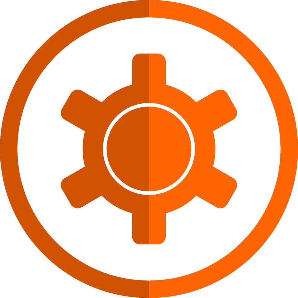 Gear Glyph Orange Circle Icon vector