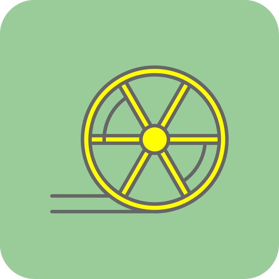 Wheel Filled Yellow Icon vector