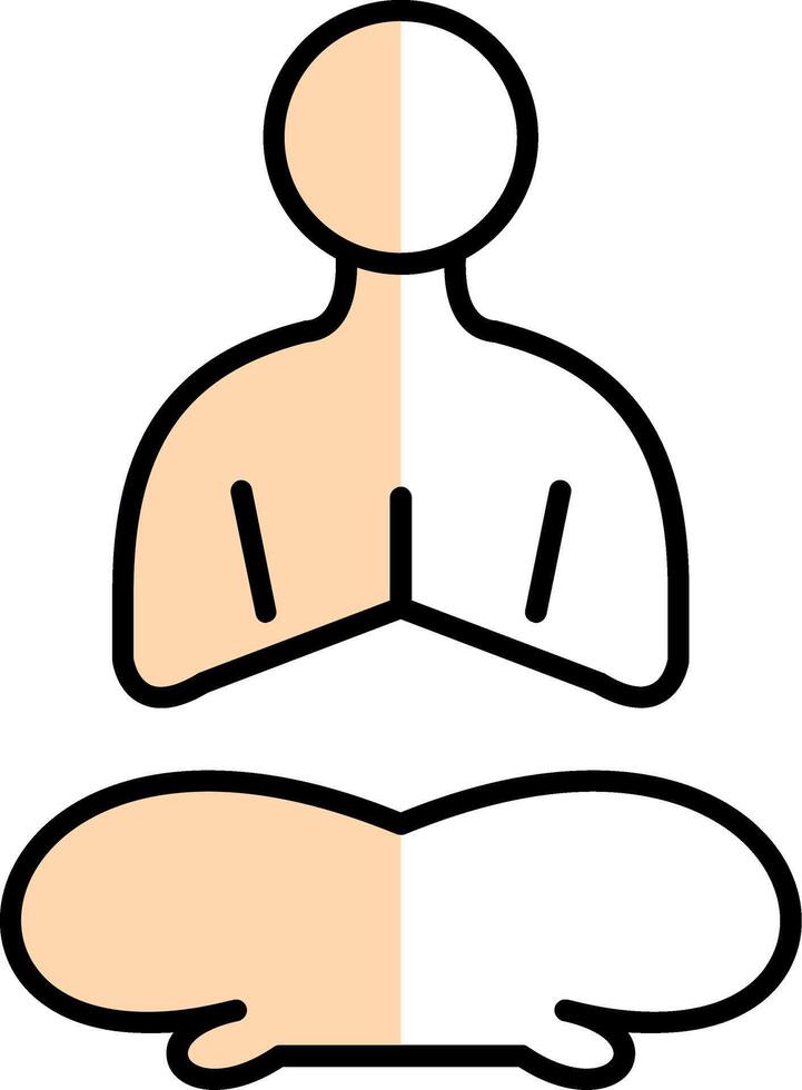 Yoga Filled Half Cut Icon vector