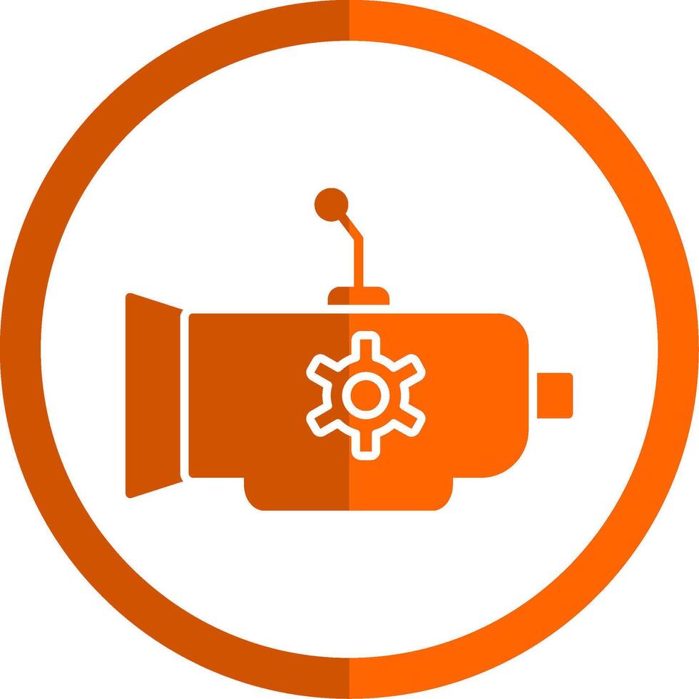 Gearbox Glyph Orange Circle Icon vector