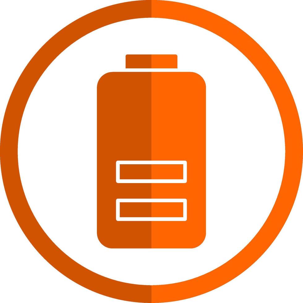 Battery Glyph Orange Circle Icon vector