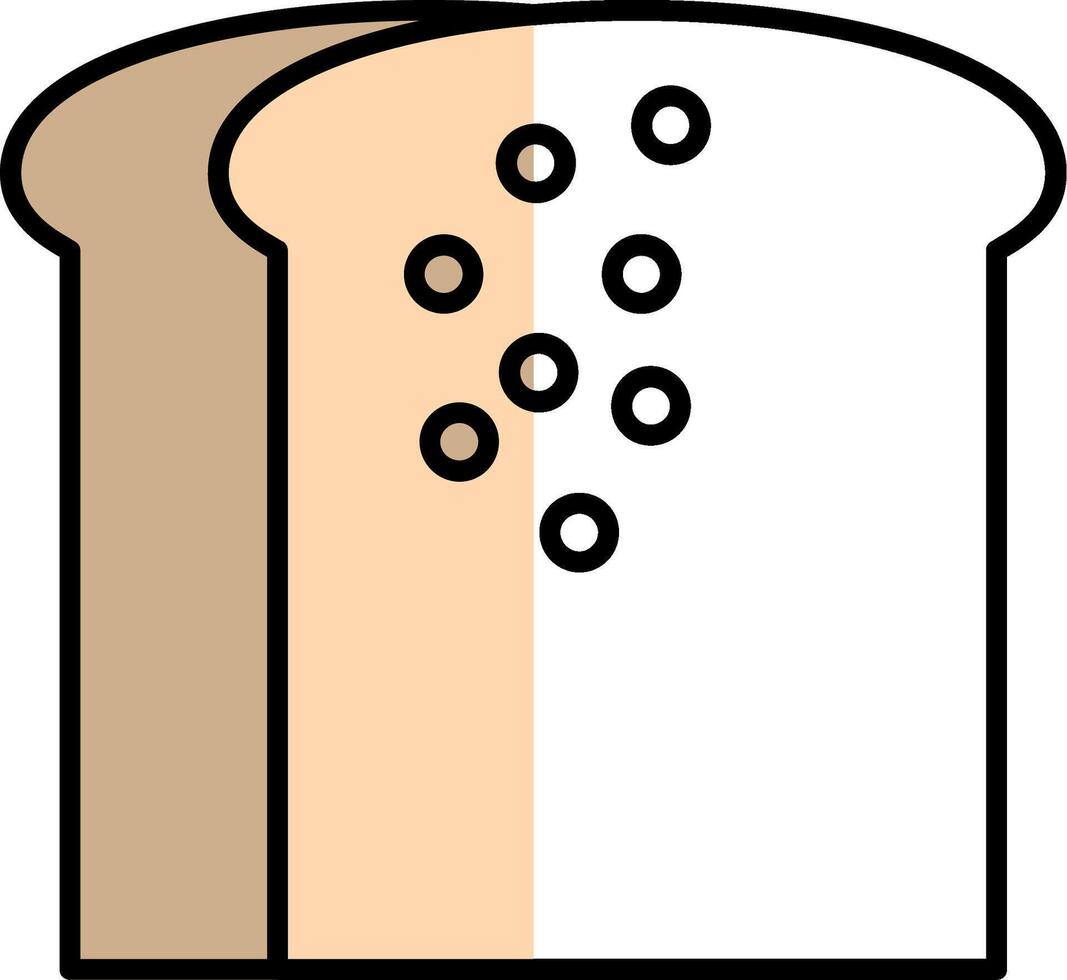 Toast Filled Half Cut Icon vector