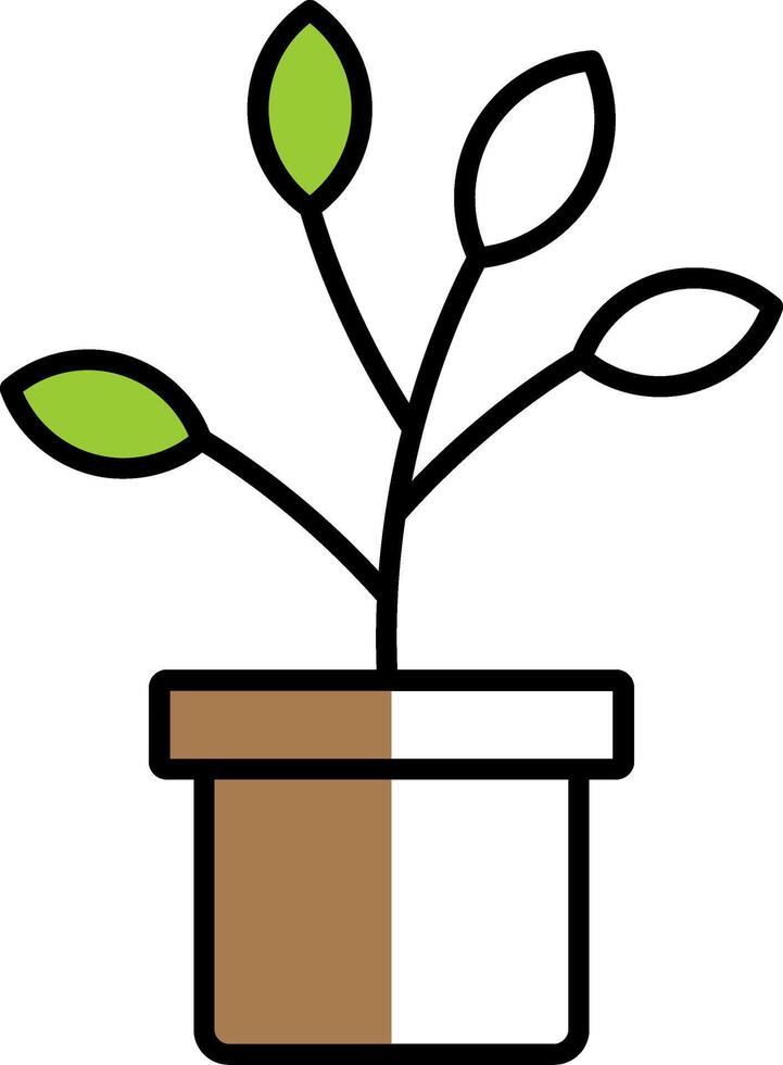 Plant Filled Half Cut Icon vector