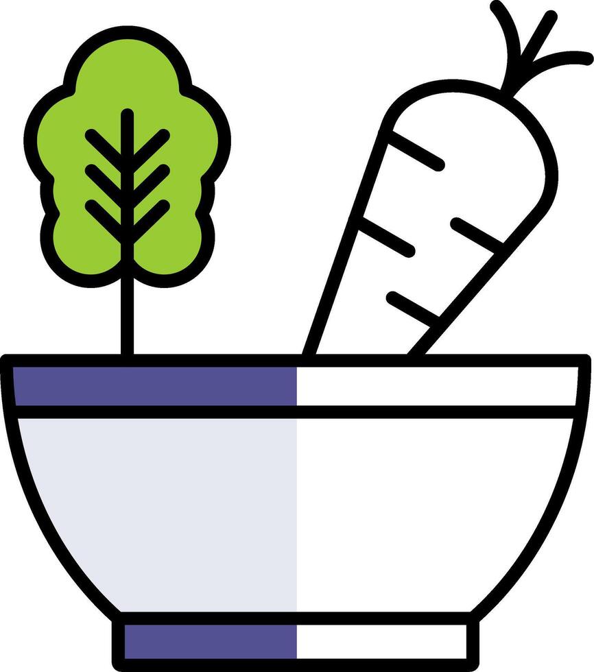 Salad Filled Half Cut Icon vector