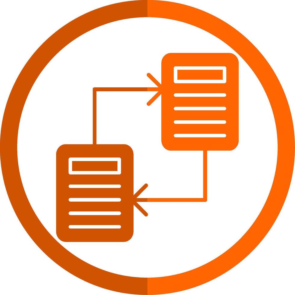 File Sharing Glyph Orange Circle Icon vector