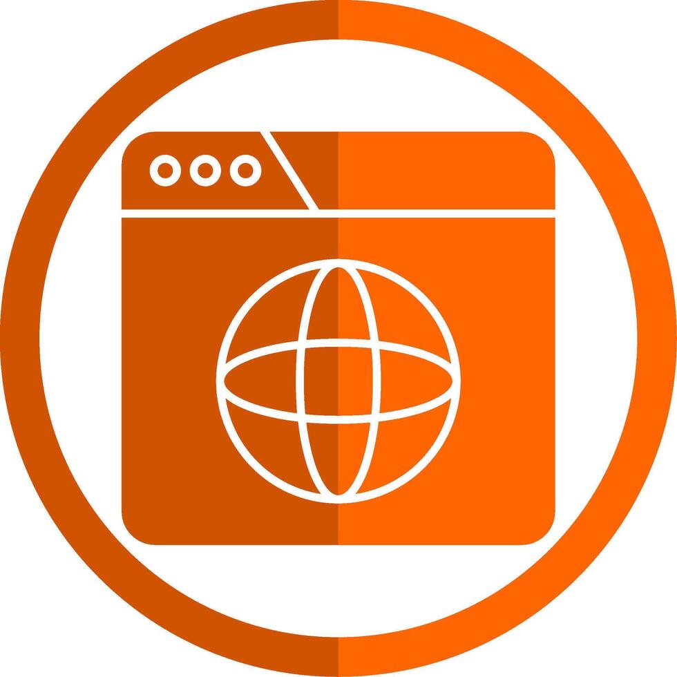 Website Glyph Orange Circle Icon vector