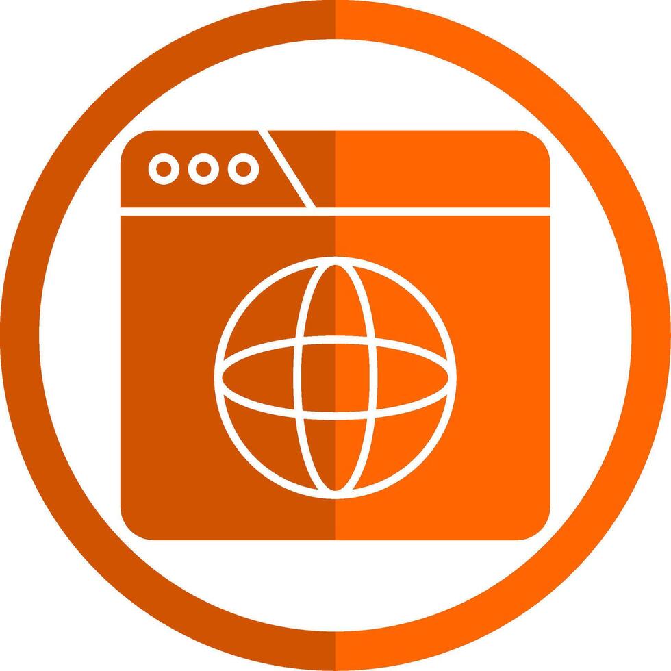 sitio web glifo naranja circulo icono vector