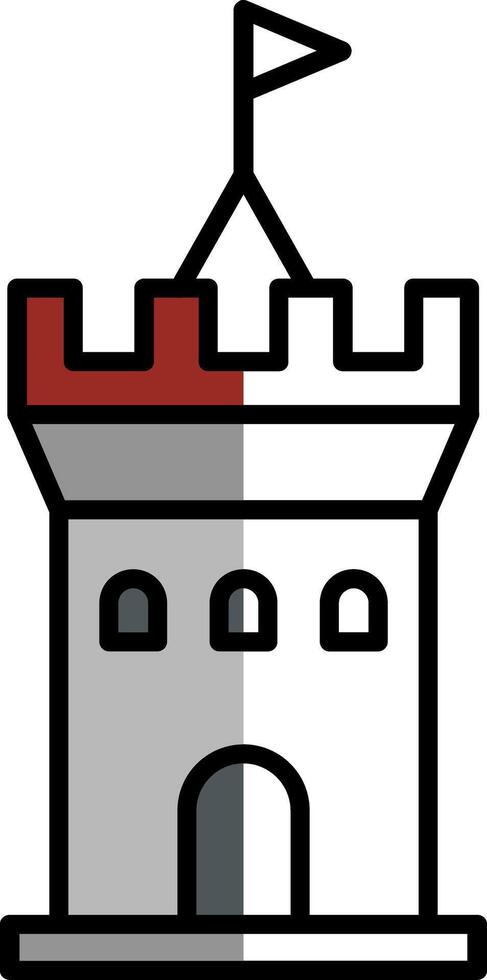 Castle Filled Half Cut Icon vector