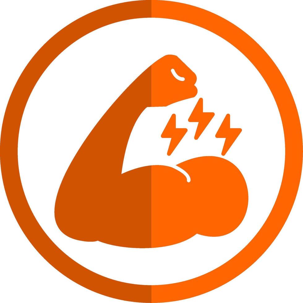 Muscle Glyph Orange Circle Icon vector