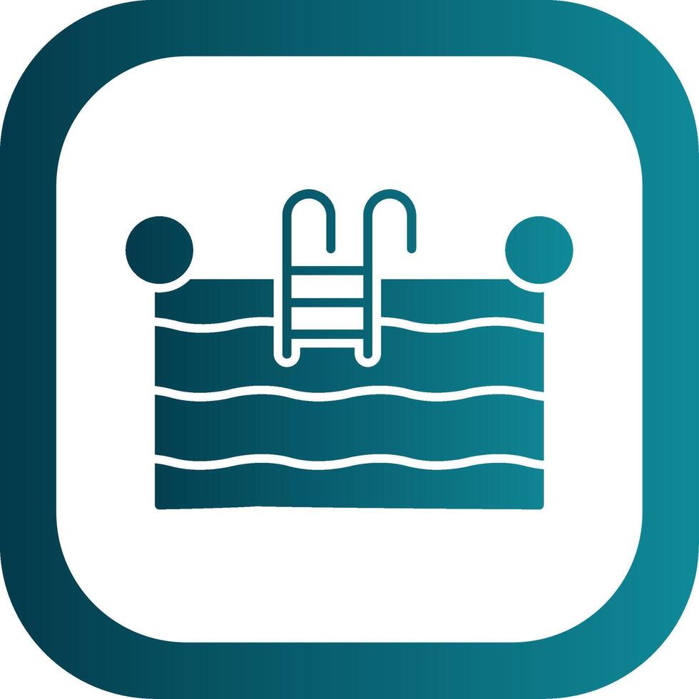 Swimming Pool Glyph Gradient Round Corner Icon vector