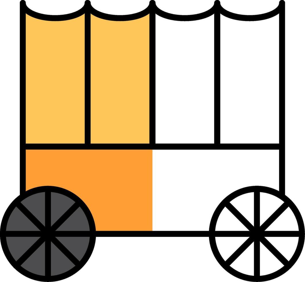 Carriage Filled Half Cut Icon vector