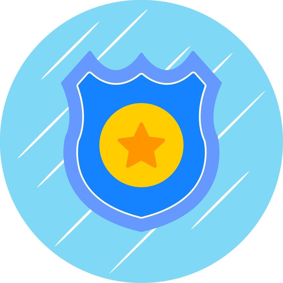 Police Badge Flat Blue Circle Icon vector