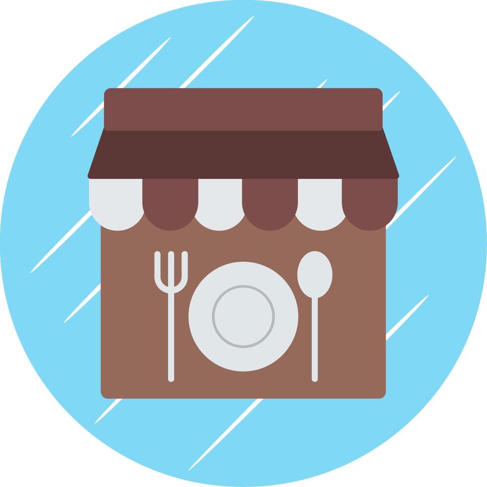 restaurante plano azul circulo icono vector