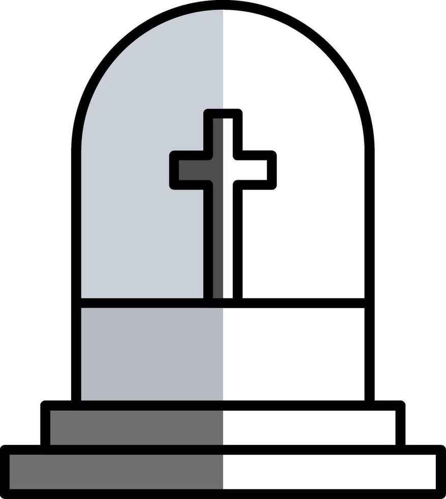 Grave Filled Half Cut Icon vector