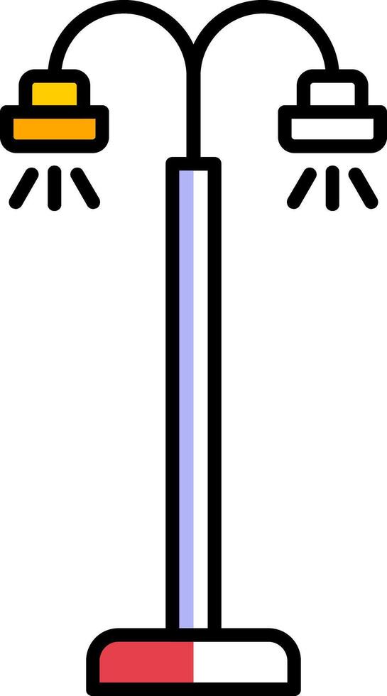 Street Lamp Filled Half Cut Icon vector
