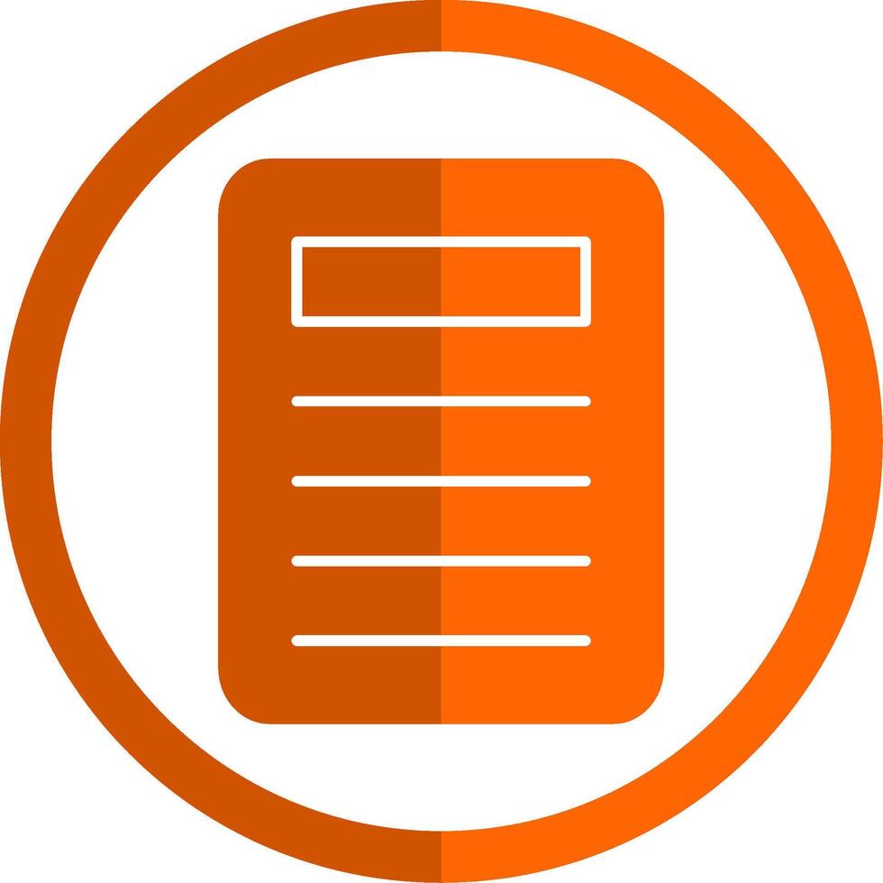 File Glyph Orange Circle Icon vector