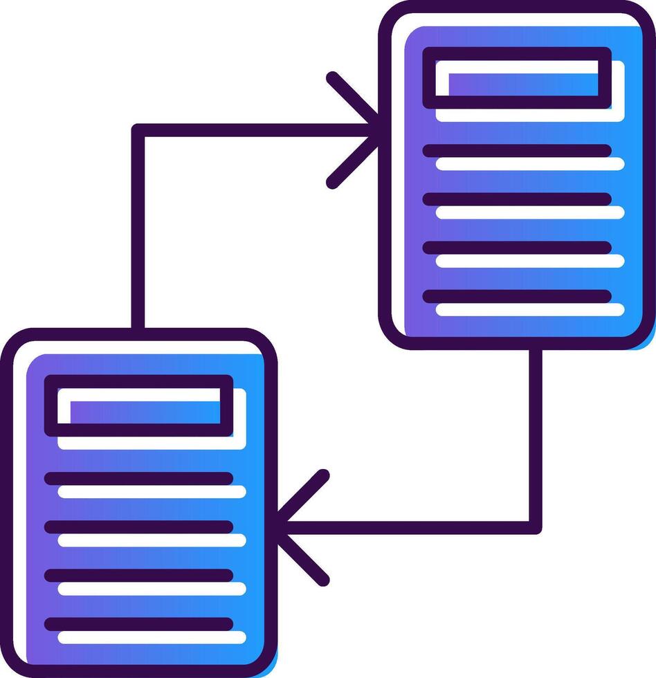 File Sharing Gradient Filled Icon vector