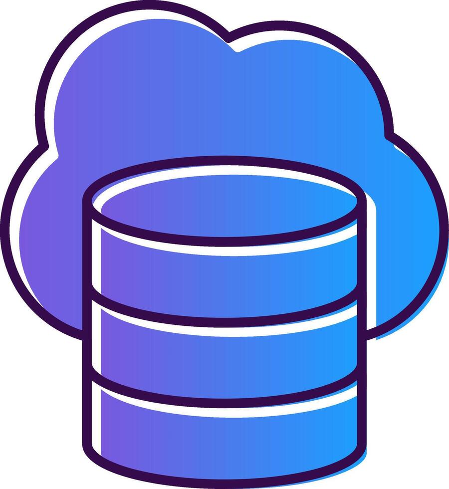 Cloud Storage Gradient Filled Icon vector