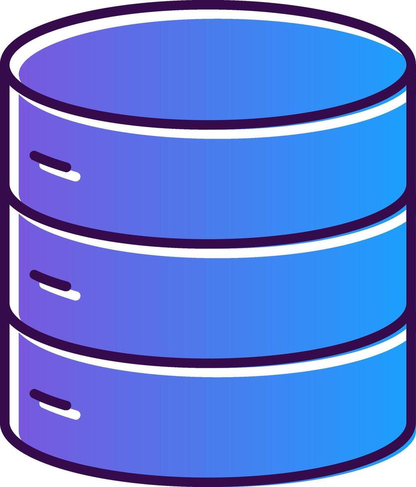 Database Gradient Filled Icon vector