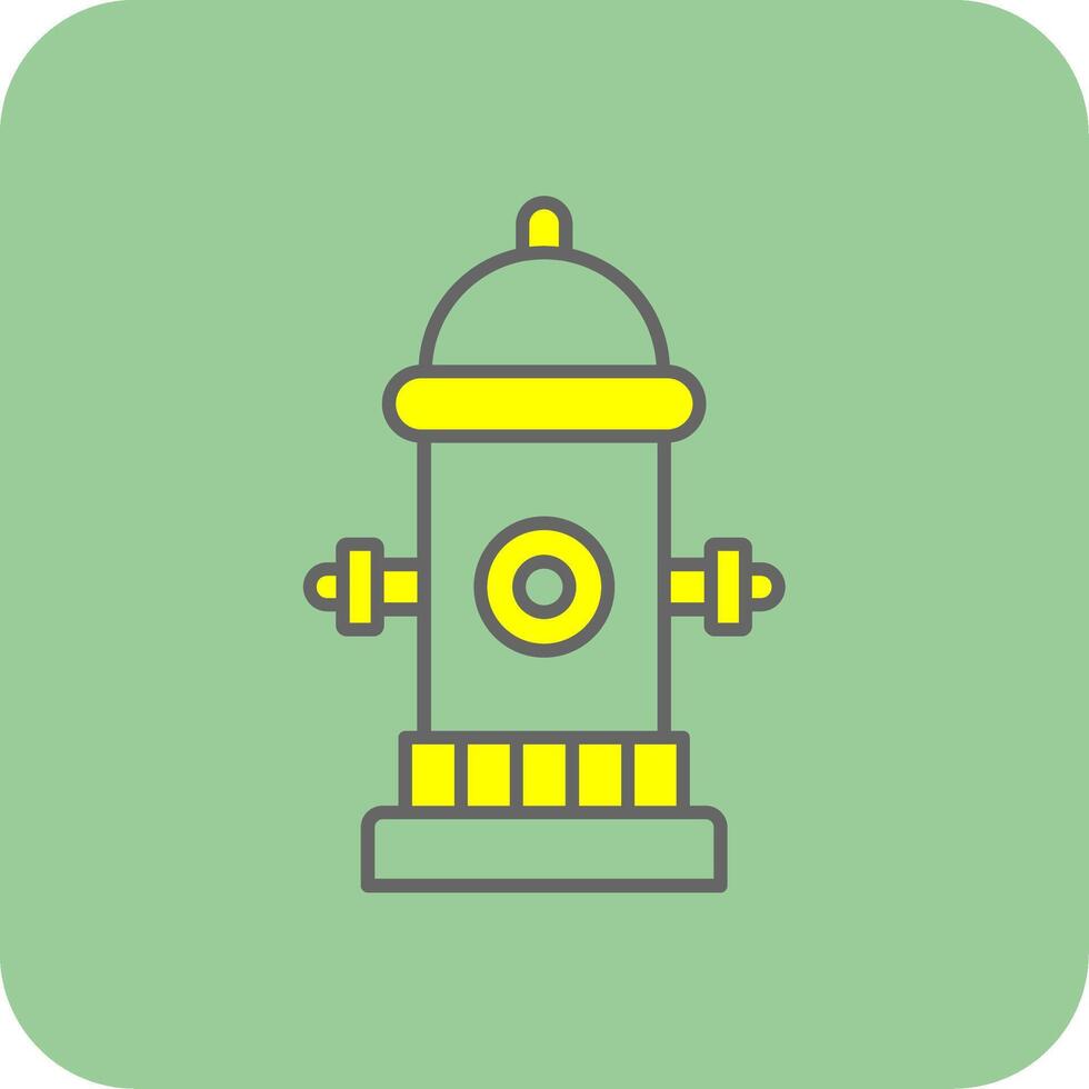 Fire Hydrant Filled Yellow Icon vector