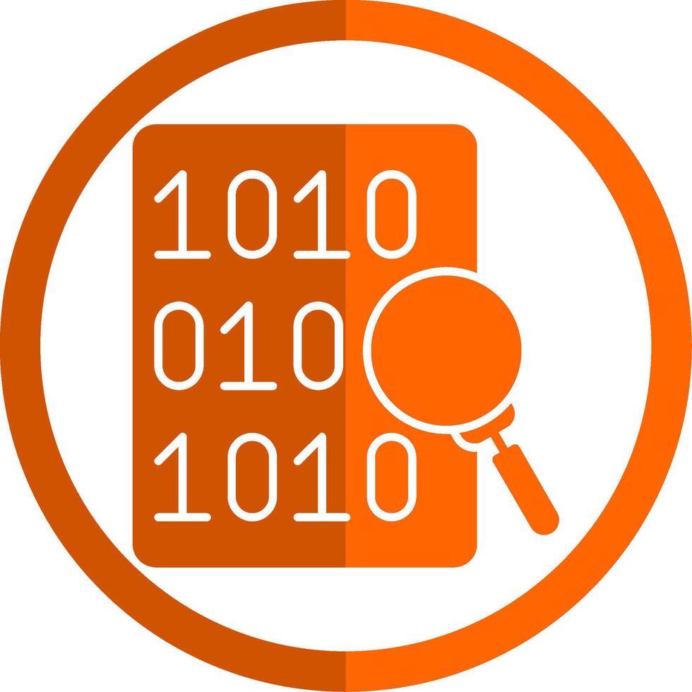 Code Search Glyph Orange Circle Icon vector