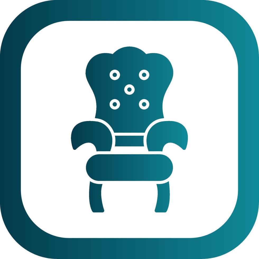 Throne Glyph Gradient Round Corner Icon vector