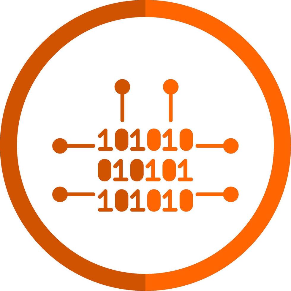 Binary Code Glyph Orange Circle Icon vector