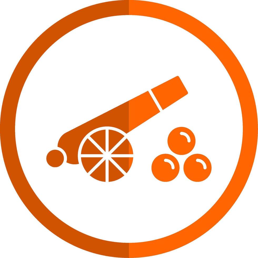 Cannon Glyph Orange Circle Icon vector