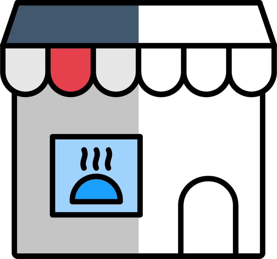 tienda de comestibles Tienda lleno medio cortar icono vector